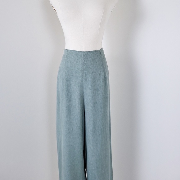 90’s lounge pants olive green vintage straight leg flowy lightweight high rise - Picture 8 of 14